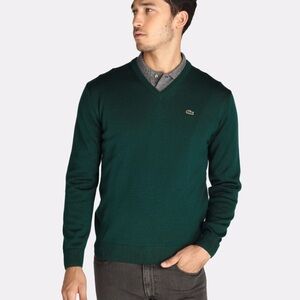 Lacoste Men's Seg 1 Cotton Jersey V-Neck Sweater,